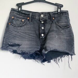 Levi’s Black Denim High Rise Cutoff Shorts Size 28
